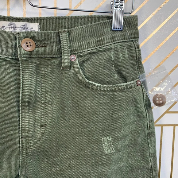 Free People Caroline Cutoff‎ Denim Shorts Green - Picture 6 of 11